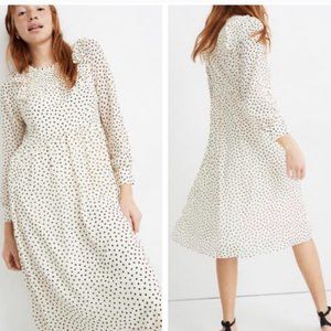 Madewell Smocked Ruffle Shoulder Midi Dress